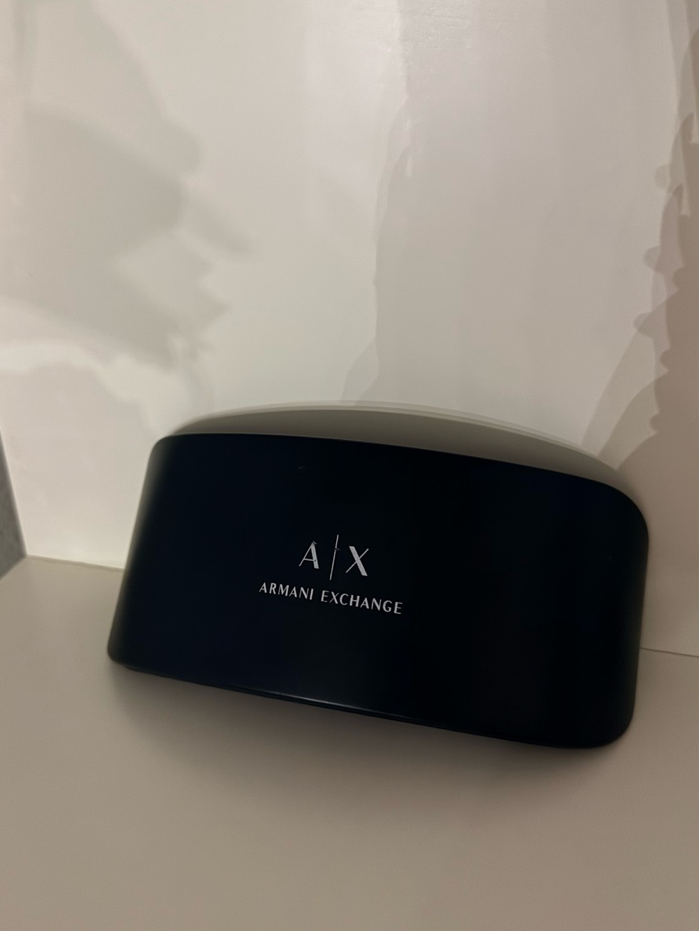 Armani Exchange Black Eyewear Case with White A|X Logo